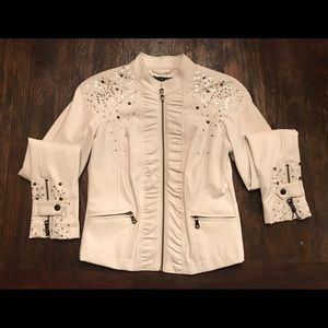 White BKE pleather embellished jacket